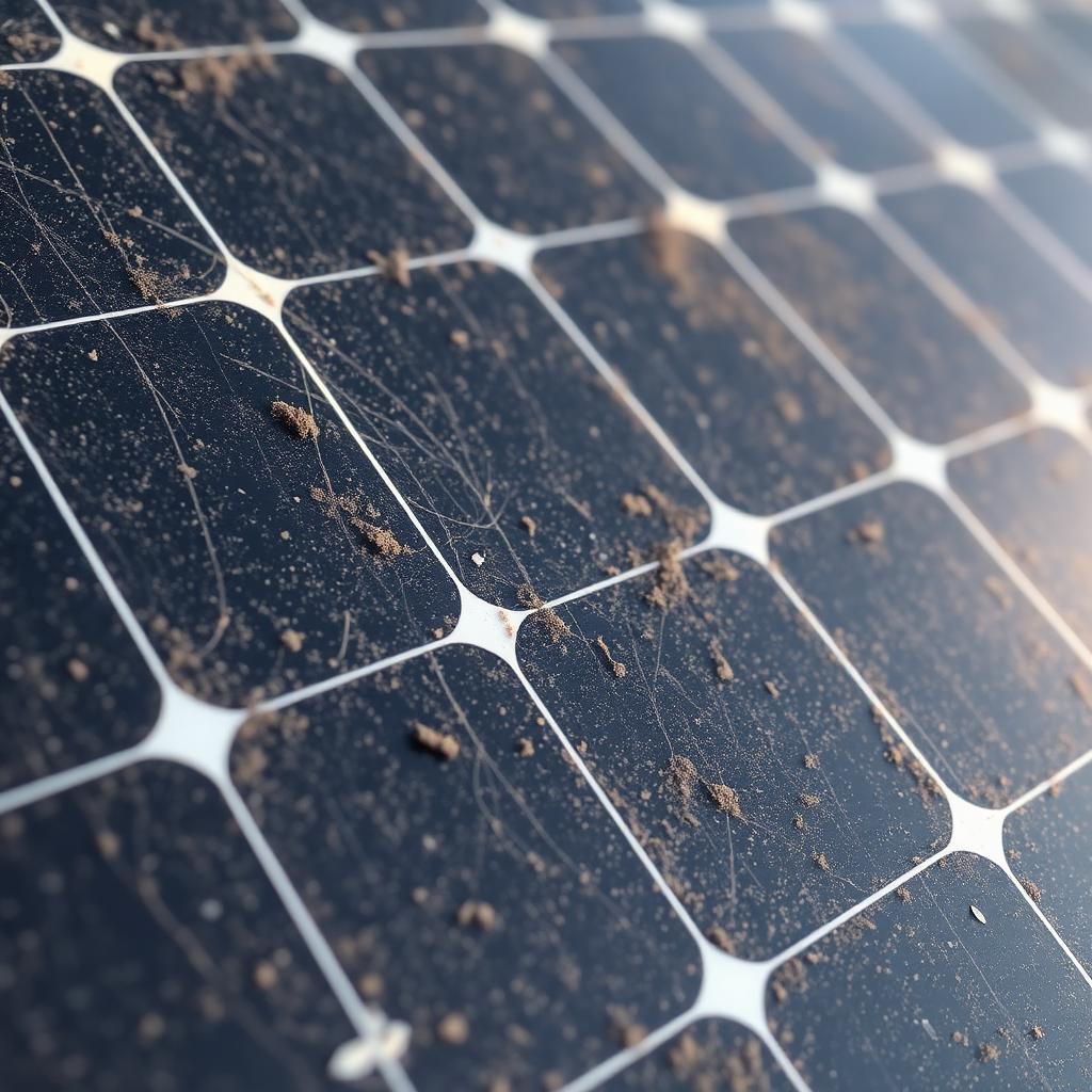 Placa solar suja
